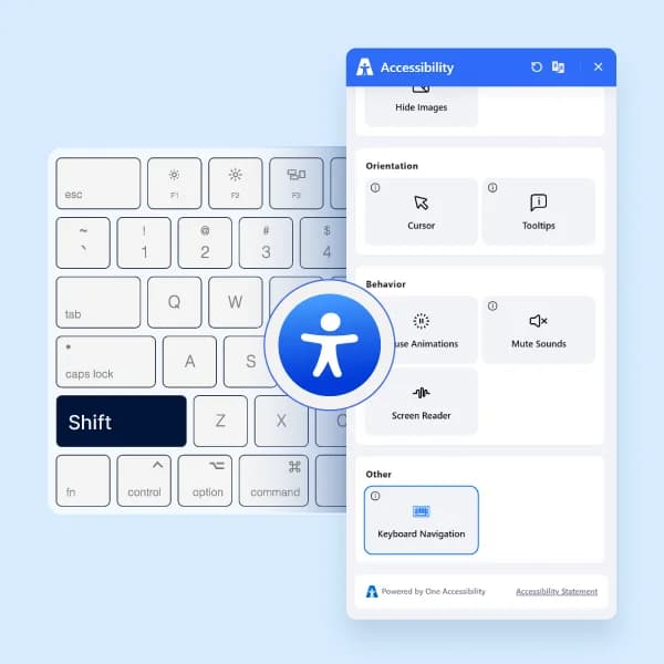 Advanced keyboard navigation accessibility controls showing tab order and focus indicators